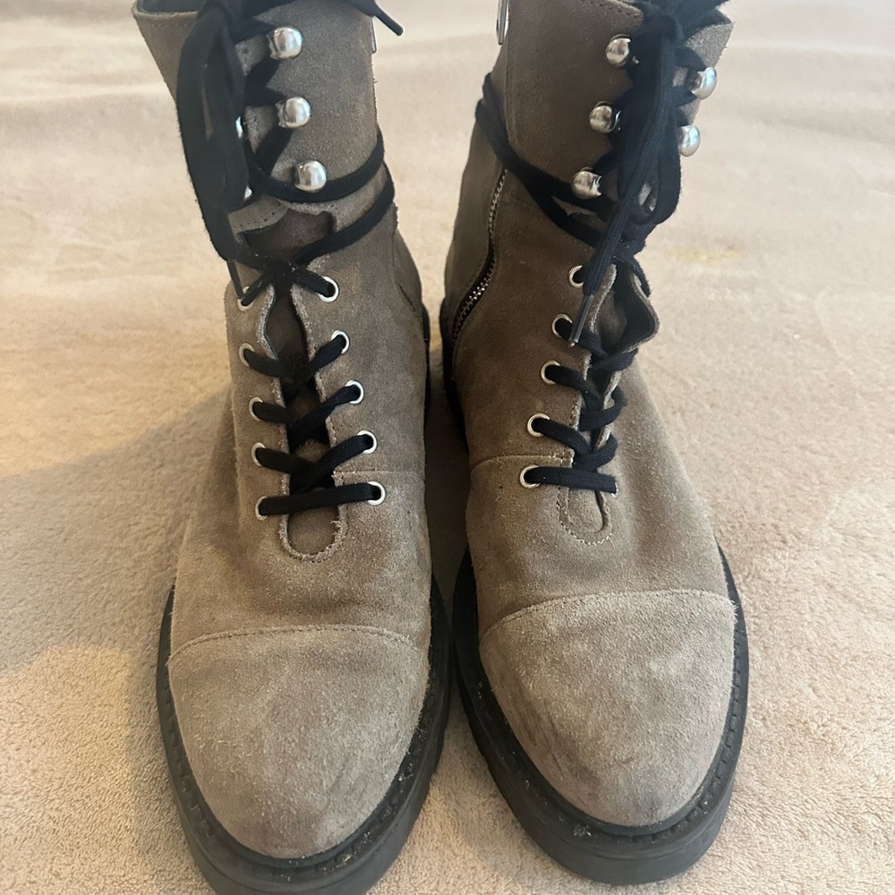 All Saints Dusty Cap Toe Lug Sole Combat Boots